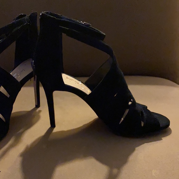Lord & Taylor Black Suede Strappy Stilettos - Picture 2 of 5